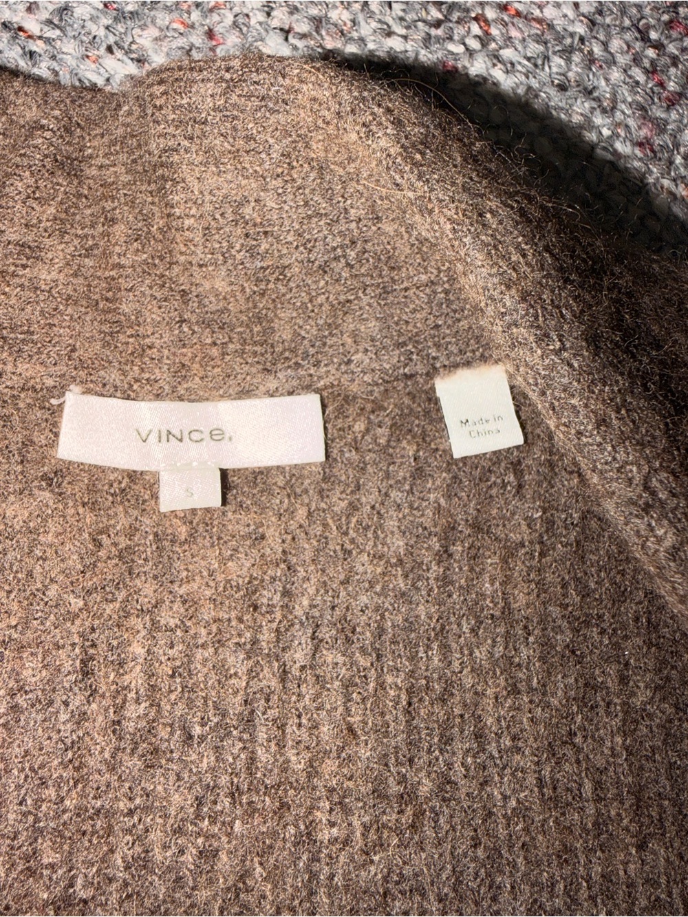 Vince Brown Ribbed Button-Front Cardigan - Picture 7 of 10
